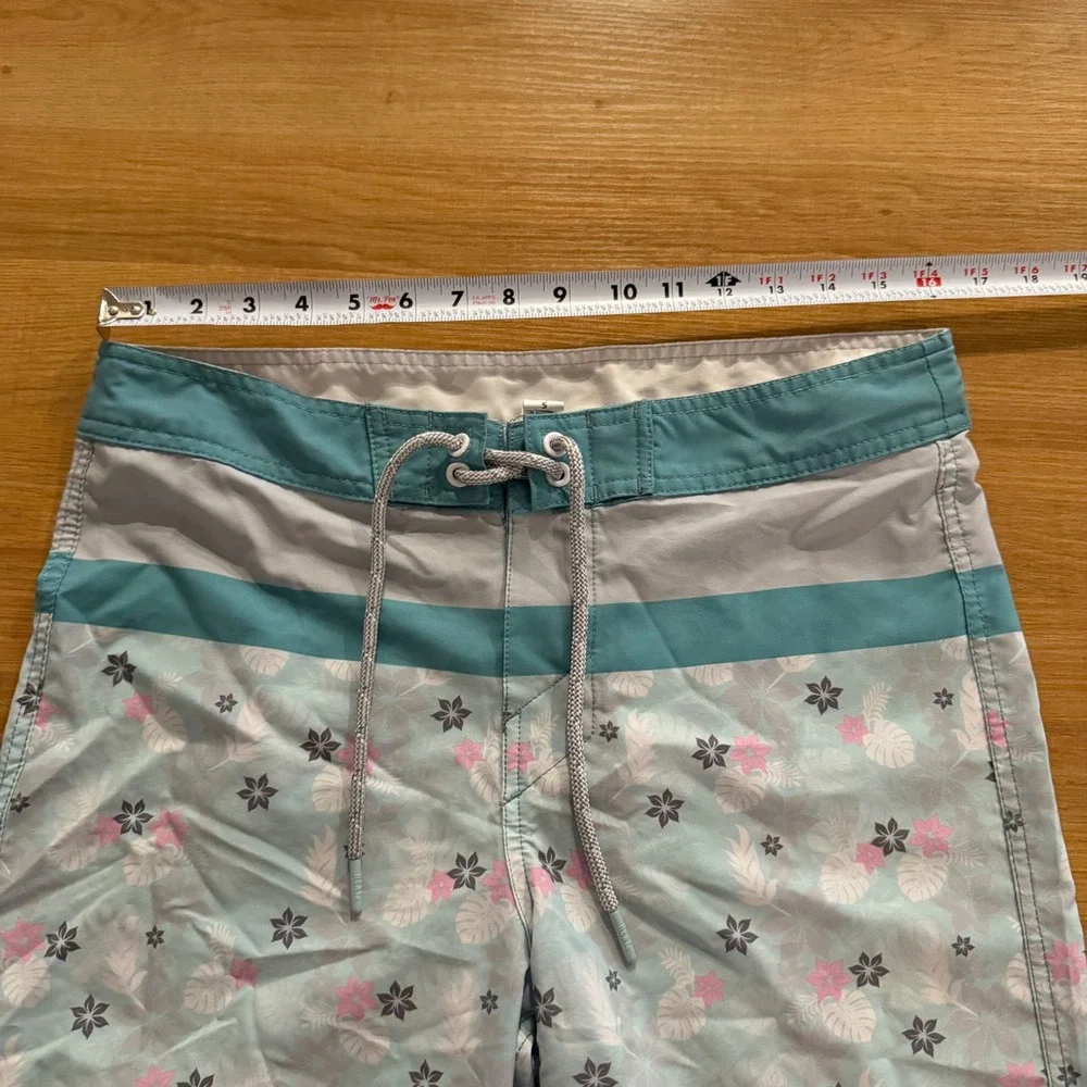 Heat Swimwear Mens Small Blue Tropical Floral Board Shorts Swim‎ Trunks Stretch